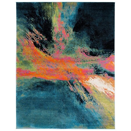 Safavieh 8 x 10 ft. Galaxy Contemporary Area Rug Blue & Orange GAL117N-8